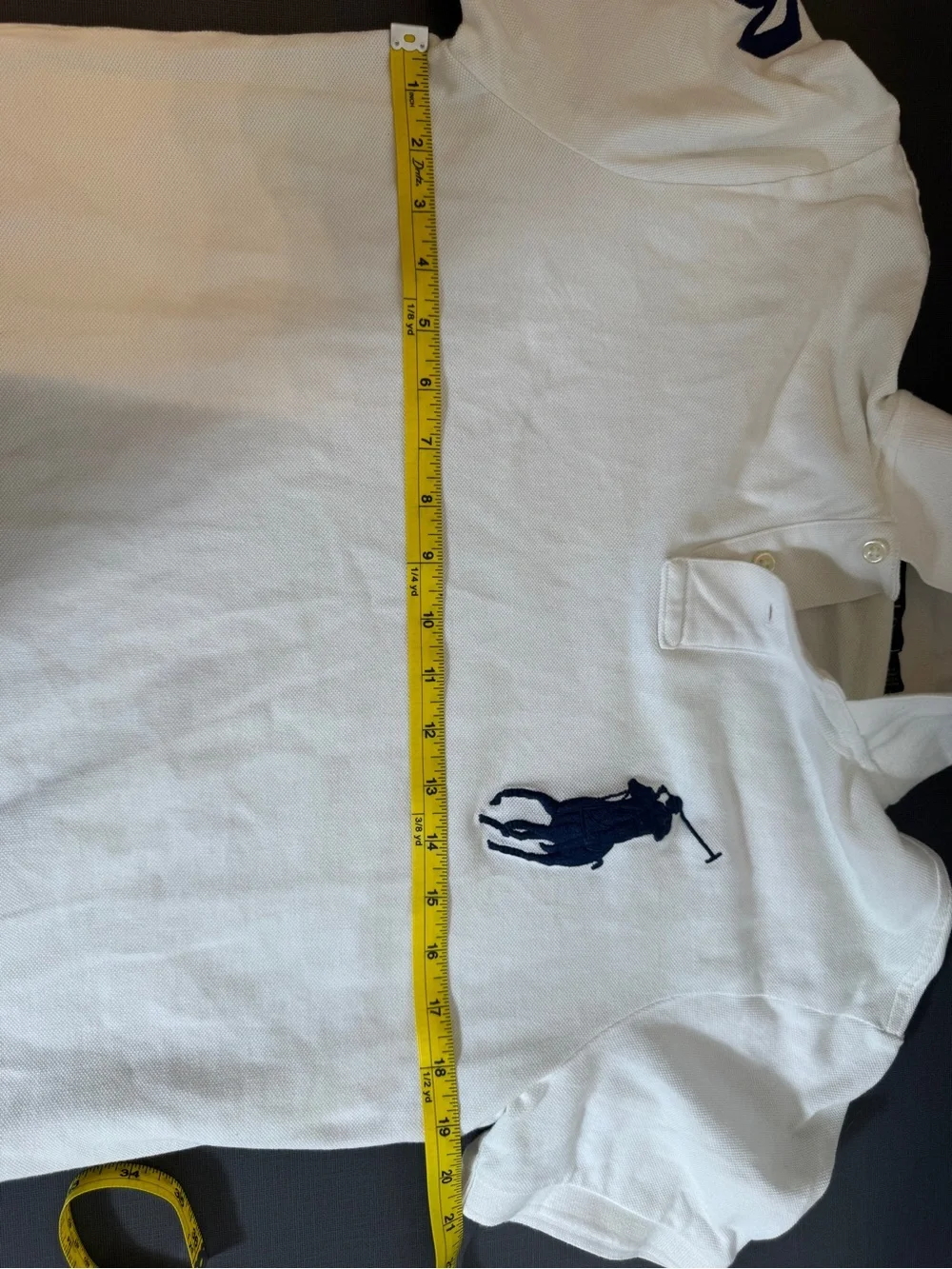 Polo Ralph Lauren Big Pony Polo Shirt White Custom Slim Fit Men's Medium M